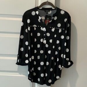 Black and White Boxy Blouse